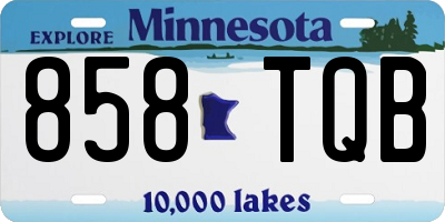 MN license plate 858TQB