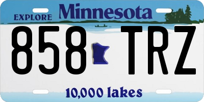 MN license plate 858TRZ