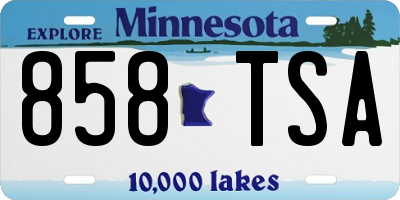 MN license plate 858TSA