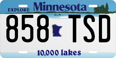 MN license plate 858TSD