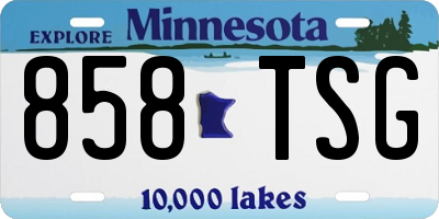 MN license plate 858TSG