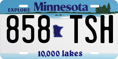 MN license plate 858TSH