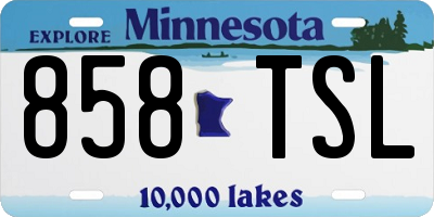 MN license plate 858TSL