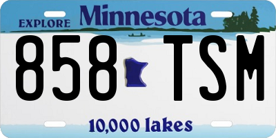 MN license plate 858TSM