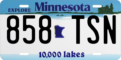 MN license plate 858TSN