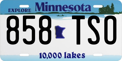 MN license plate 858TSO