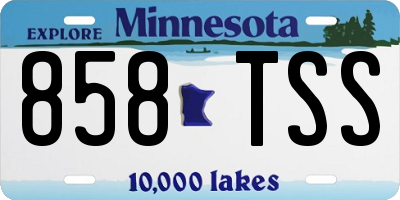 MN license plate 858TSS