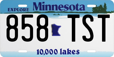 MN license plate 858TST