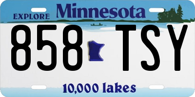 MN license plate 858TSY
