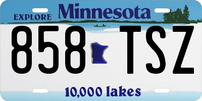 MN license plate 858TSZ