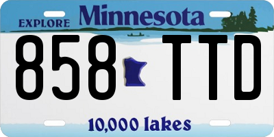 MN license plate 858TTD