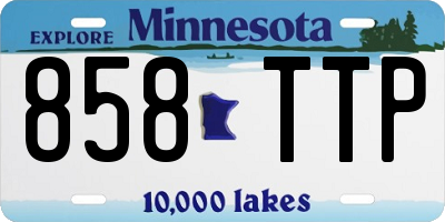 MN license plate 858TTP