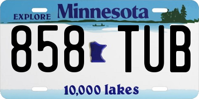 MN license plate 858TUB
