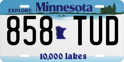 MN license plate 858TUD