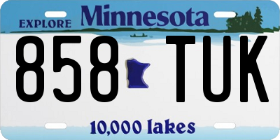 MN license plate 858TUK
