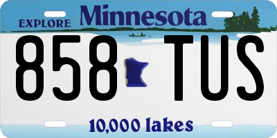 MN license plate 858TUS