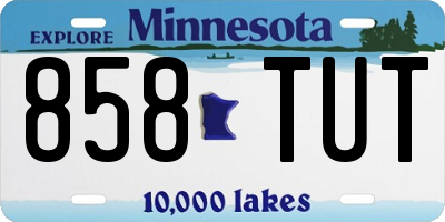 MN license plate 858TUT