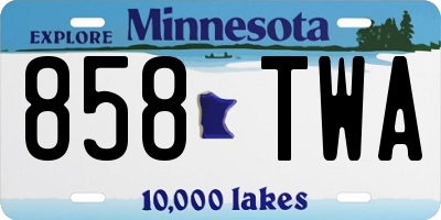 MN license plate 858TWA