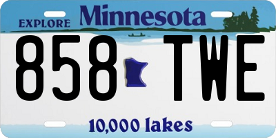 MN license plate 858TWE