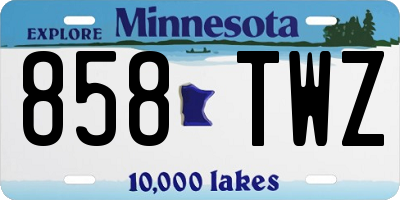 MN license plate 858TWZ