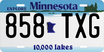 MN license plate 858TXG
