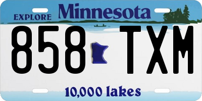 MN license plate 858TXM