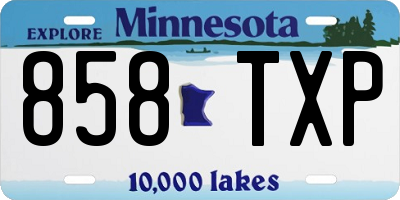 MN license plate 858TXP