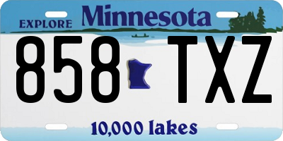 MN license plate 858TXZ
