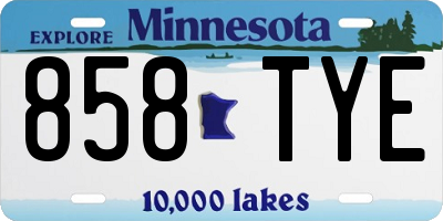 MN license plate 858TYE