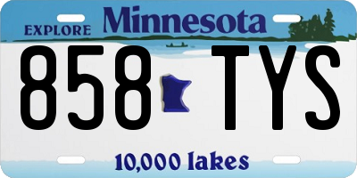 MN license plate 858TYS