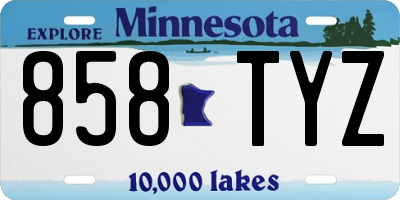 MN license plate 858TYZ