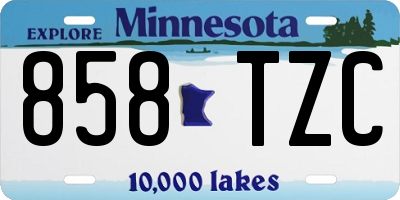 MN license plate 858TZC