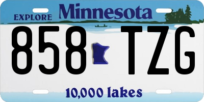 MN license plate 858TZG