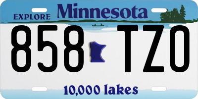 MN license plate 858TZO