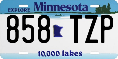 MN license plate 858TZP