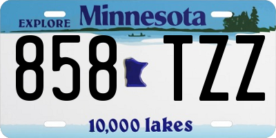MN license plate 858TZZ