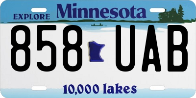 MN license plate 858UAB