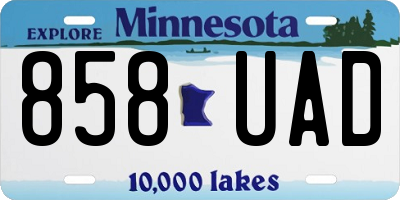 MN license plate 858UAD