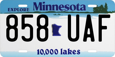 MN license plate 858UAF