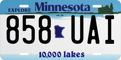 MN license plate 858UAI