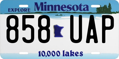 MN license plate 858UAP