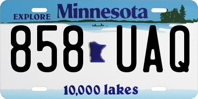 MN license plate 858UAQ