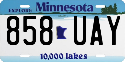 MN license plate 858UAY