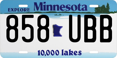 MN license plate 858UBB