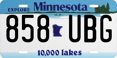 MN license plate 858UBG