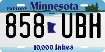 MN license plate 858UBH