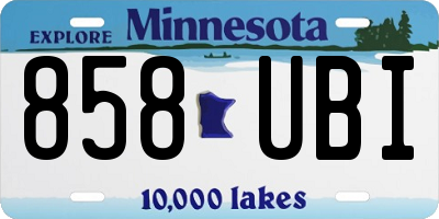 MN license plate 858UBI