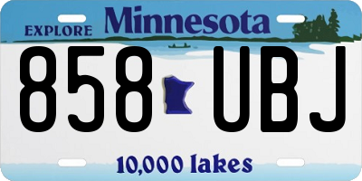 MN license plate 858UBJ