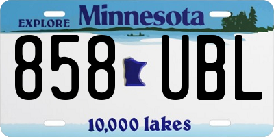 MN license plate 858UBL