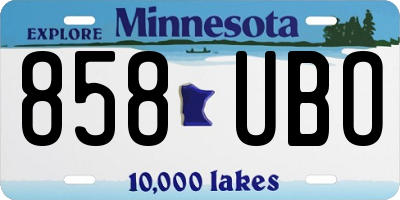 MN license plate 858UBO